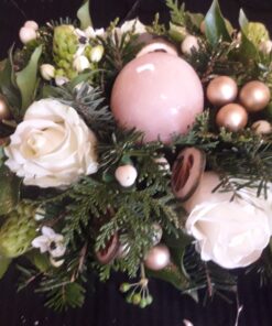 Milieu de table blanc et doré