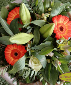 Bouquet orange & blanc