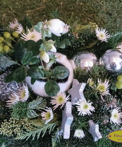 Milieu de table Argent et blanc